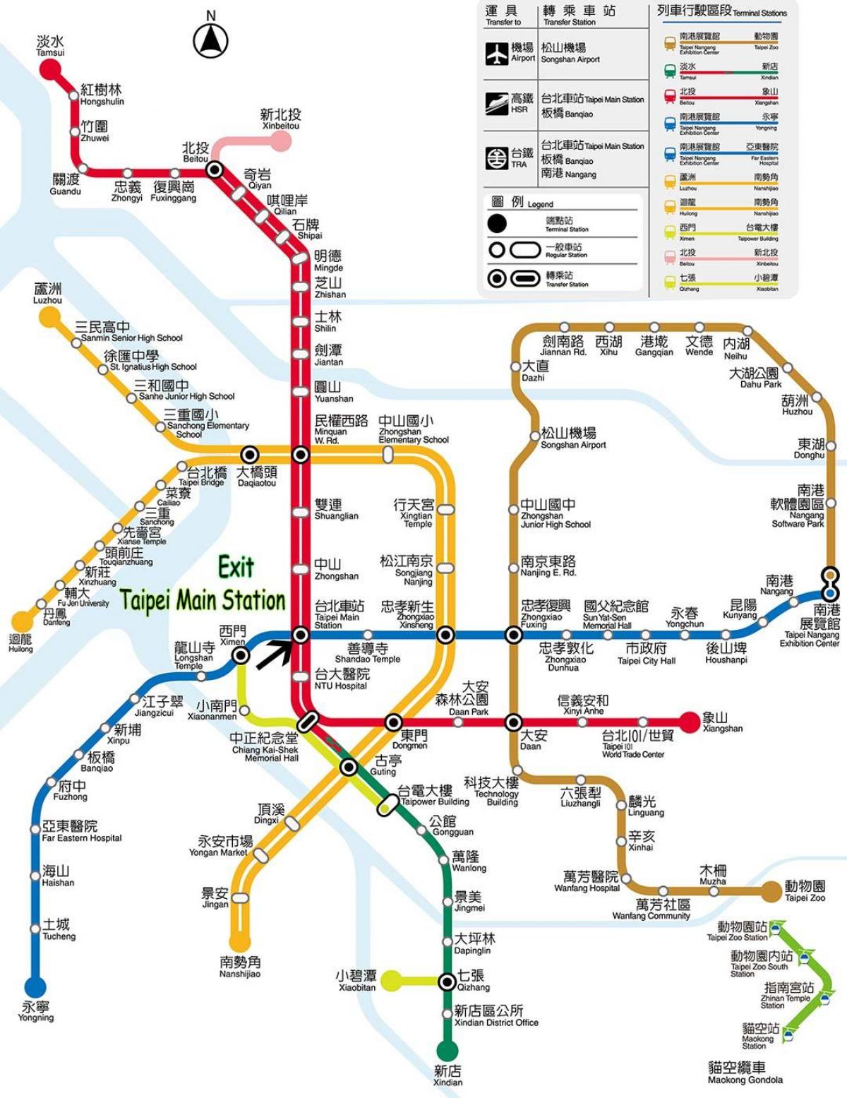 kartta Taipei linja-autoasema