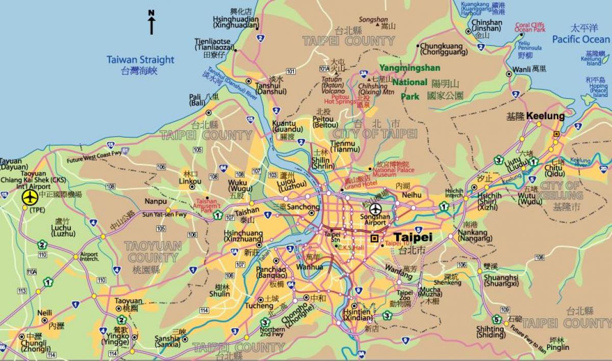 Taipei keskustassa kartta