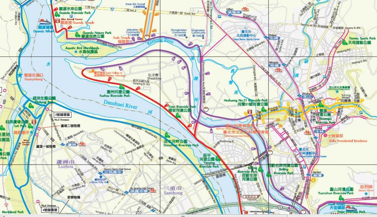 kartta Taipei pyörätietä
