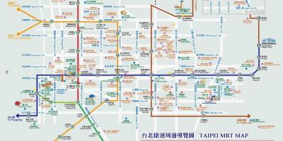 Taipei metro kartta kanssa nähtävyyksiä